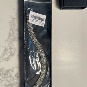 Two toned sterling silver Byzantine beaded edge bracelet.